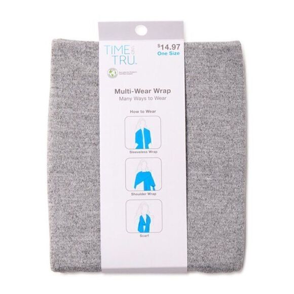 Women's Gray Multi Wear Wrap - Picture 5 of 7